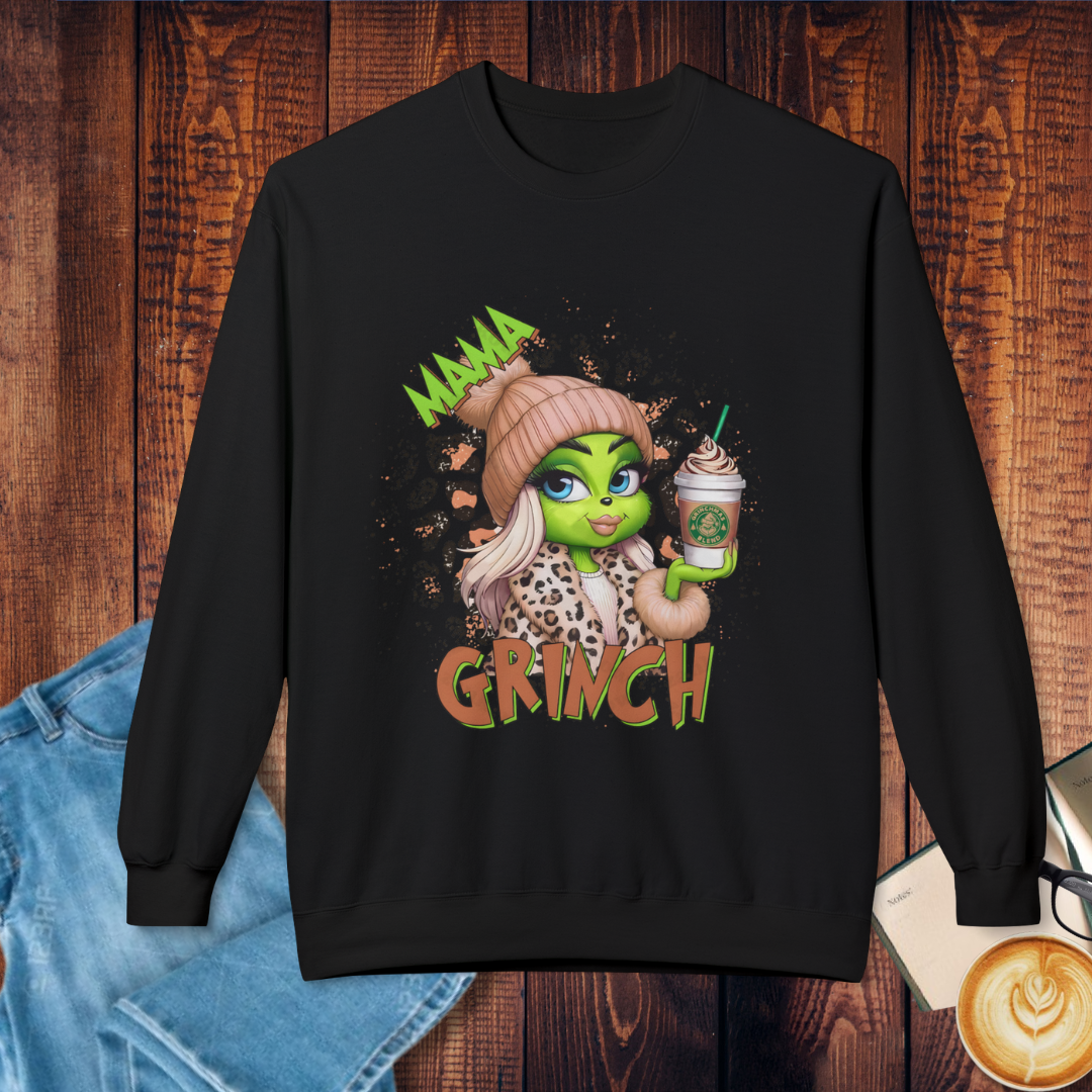 Holiday 'Bougie Grinch' Girl with Coffee