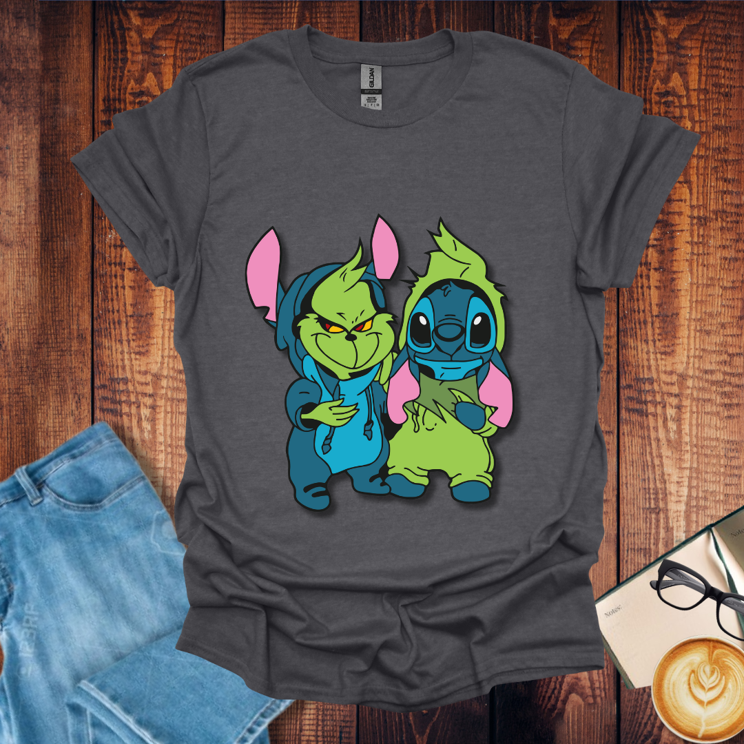 Cute Grinch x Stitch Disney Mashup T-Shirt