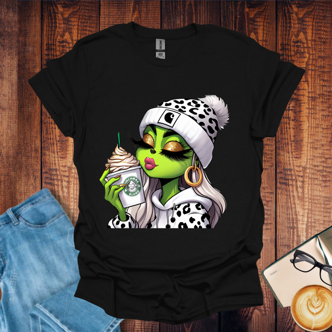 Leopard Grinch Coffee Drink Beanie Tees