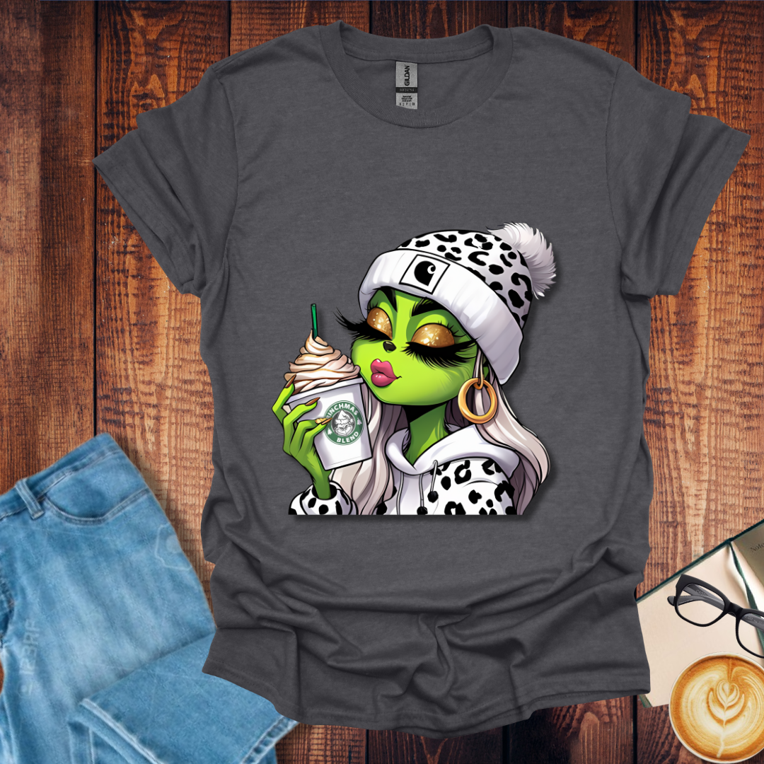 Leopard Grinch Coffee Drink Beanie Tees