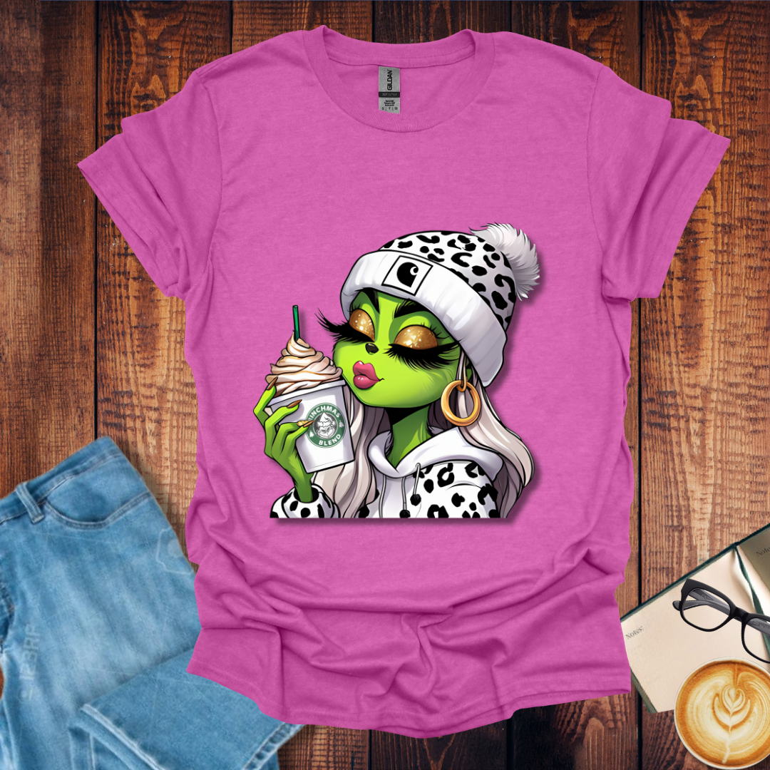Leopard Grinch Coffee Drink Beanie Tees