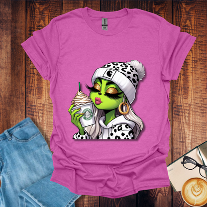 Leopard Grinch Coffee Drink Beanie Tees