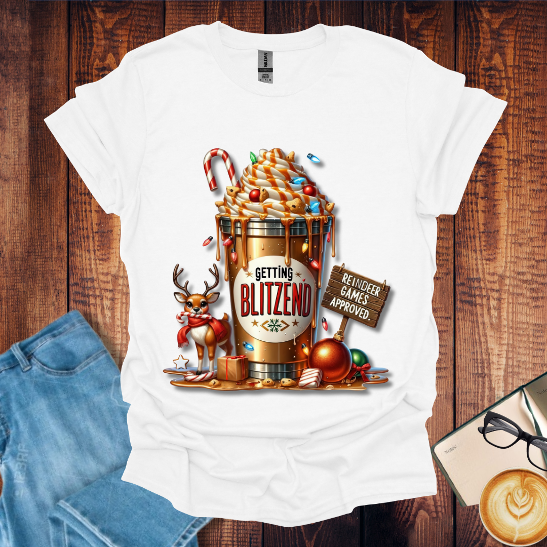 "Gettin' Blitzened" Christmas Latte Drink Tee