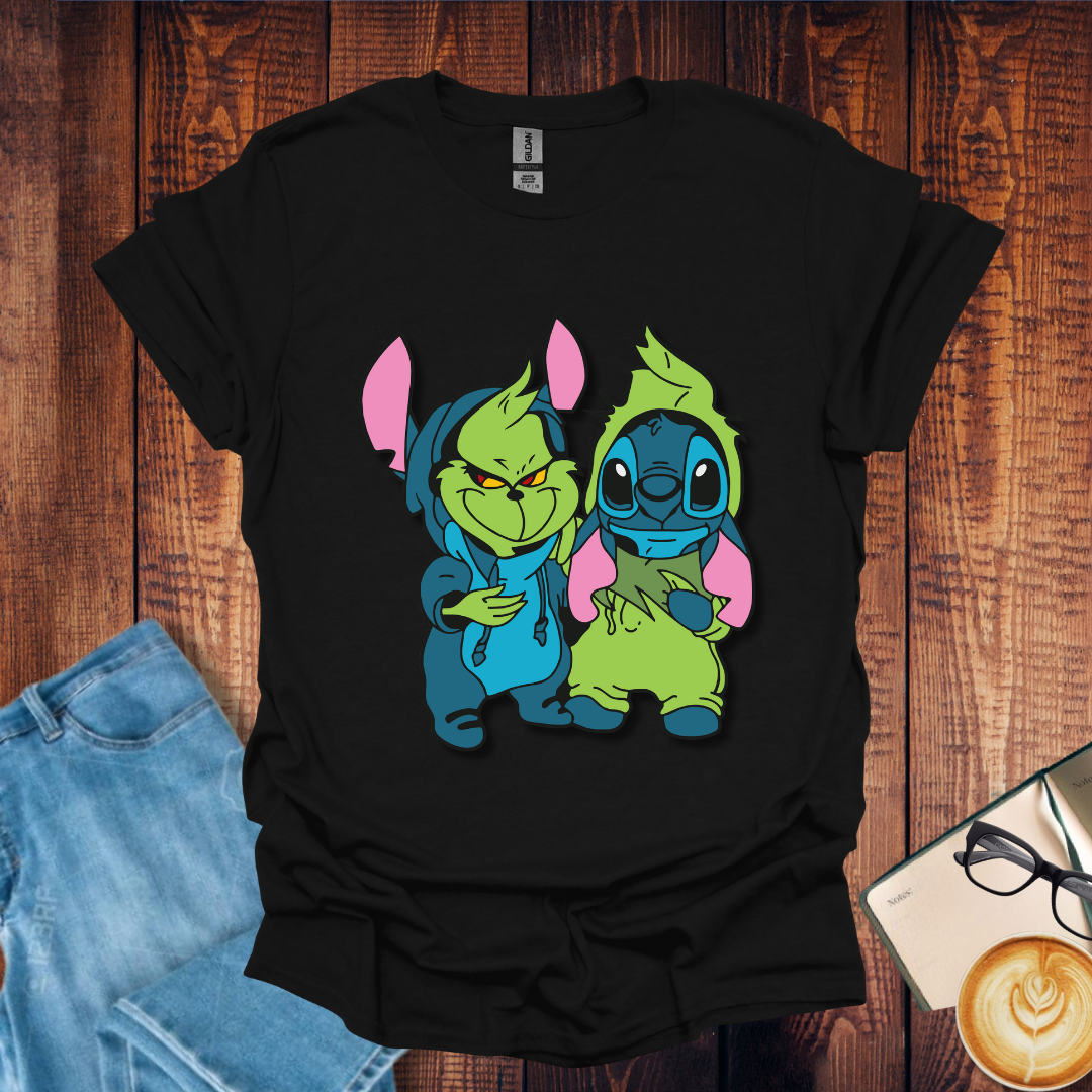 Cute Grinch x Stitch Disney Mashup T-Shirt