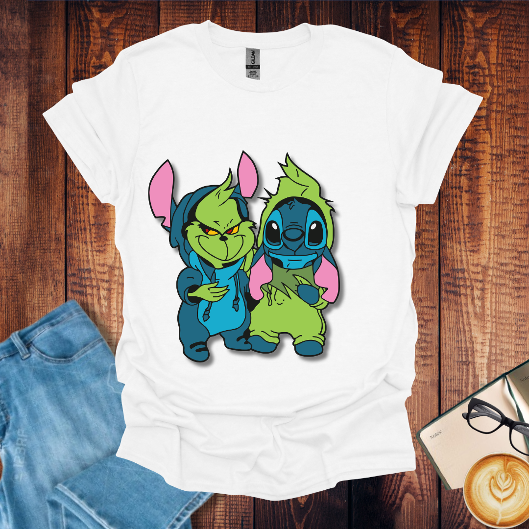 Cute Grinch x Stitch Disney Mashup T-Shirt