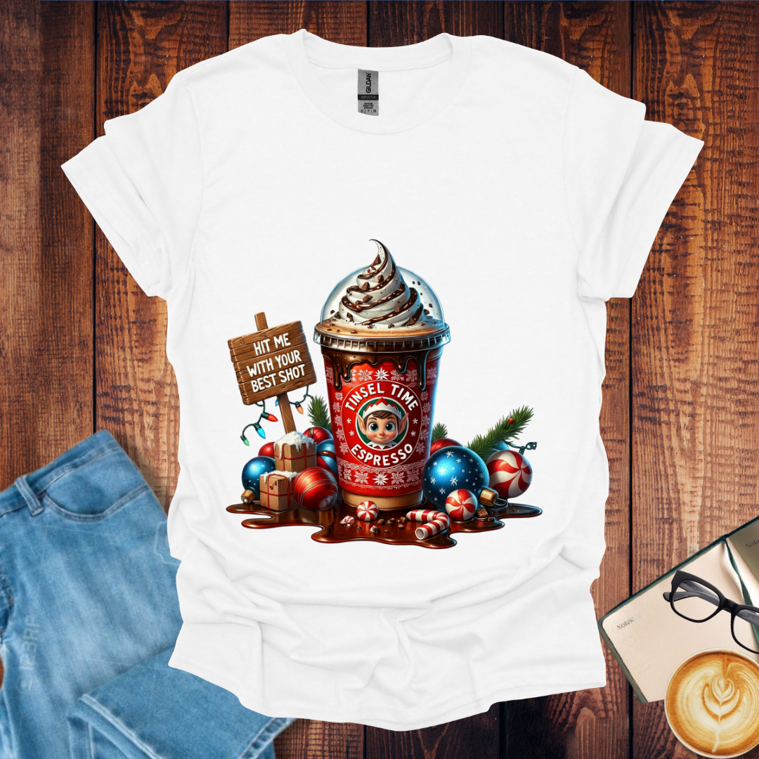 Tinsel Time Espresso Drink  T-Shirt