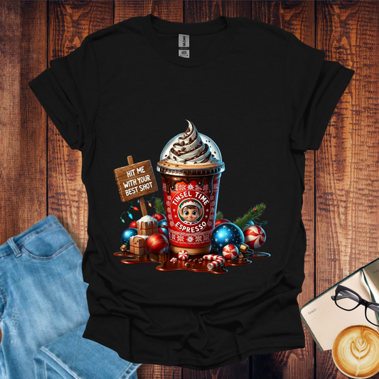 Tinsel Time Espresso Drink  T-Shirt